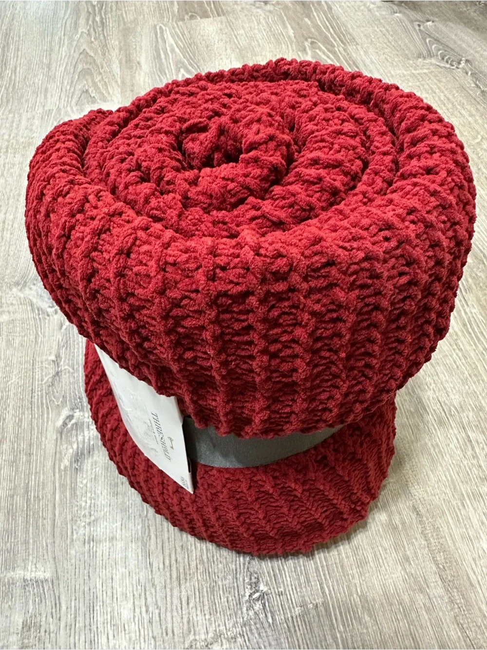 Threshold Red Knitted Cozy Throw Blanket 50x60
